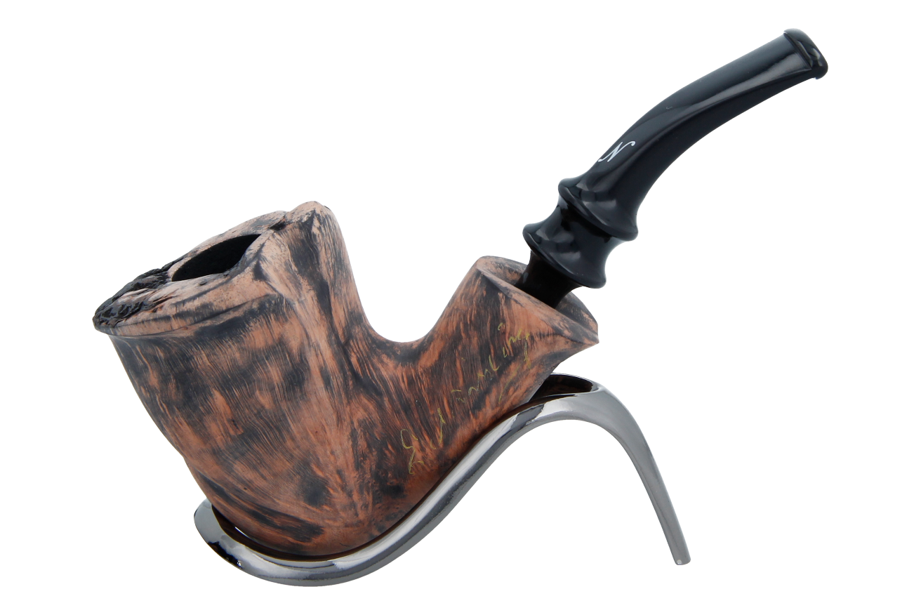 Erik Nording Signature Black Grain Briar Pipe - No.04