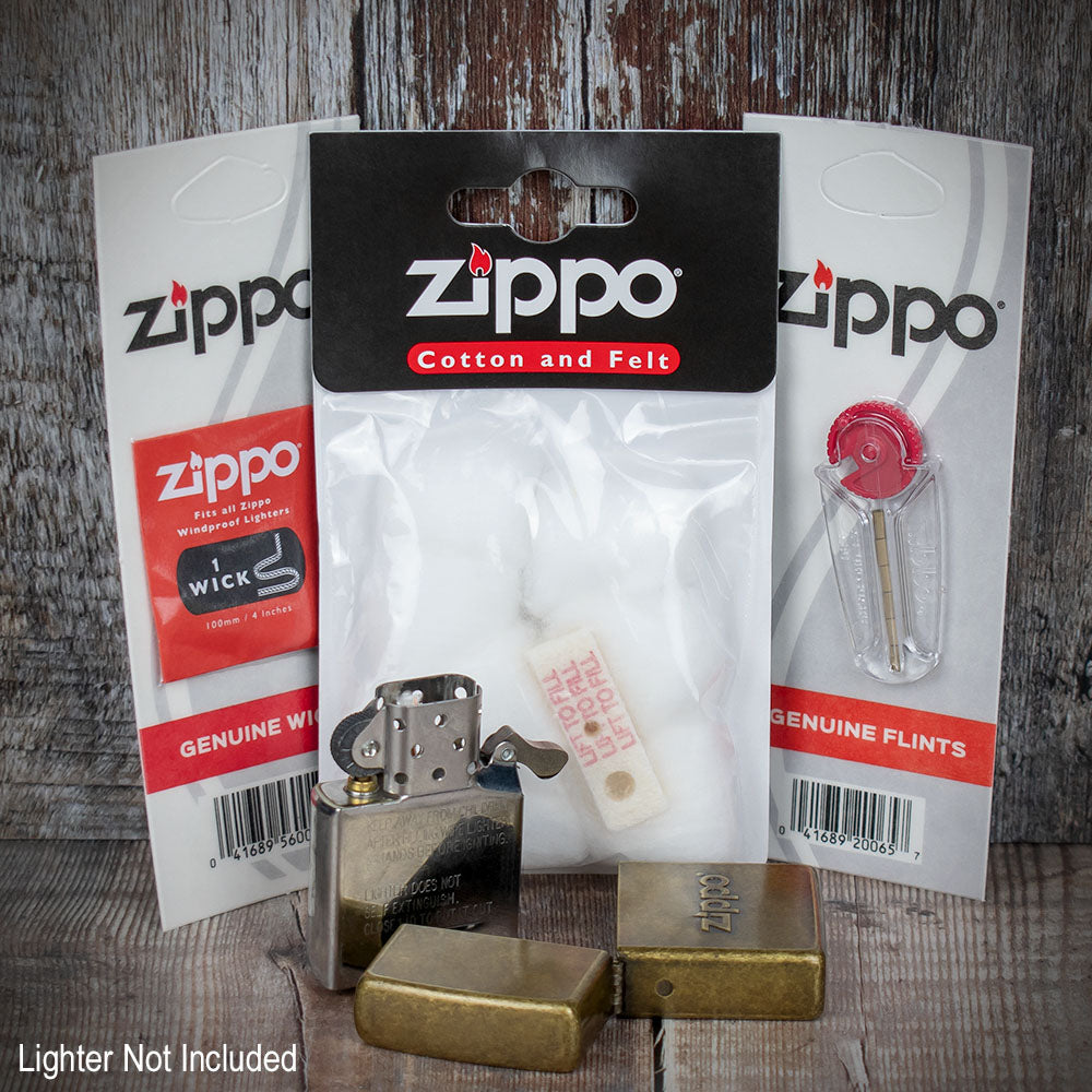 Zippo | Lighter Maintenance - Service Kit (Cotton, Felt, Wick & Flints)