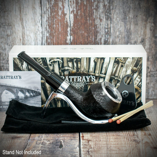 Rattray's Dark Reign Black Sandblast Smoking Pipe - Shape 120