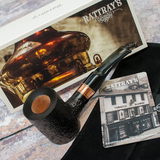 Rattray's Distillery Black Sandblast Briar Smoking Pipe - 128