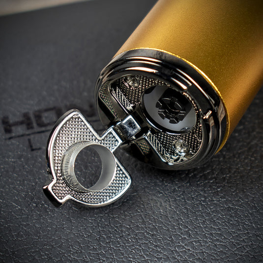 Honest Lewis Cigar Lighter - Gold & Chrome