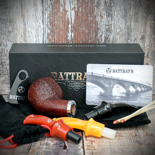 Rattray's Beltanes Fire Briar Smoking Pipe - Sandblast Red