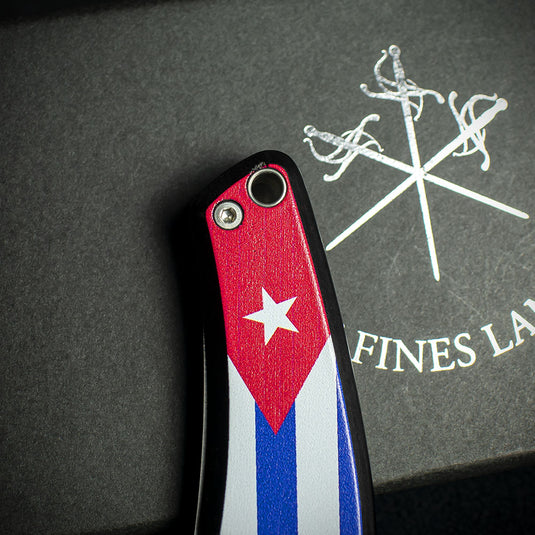 Les Fines Lames Le Petit Cigar Cutter & Knife - Flag Cuban Dark