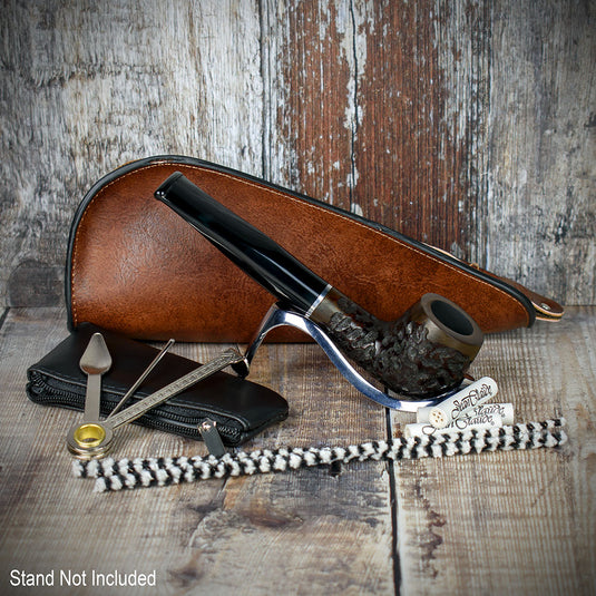 Smoke-King Pipe Smoker's Set - Brown Leather Pouch