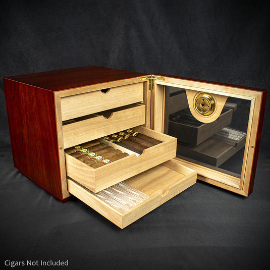 Humidor 4 Drawer Cabinet Cherry Finish - 50 Cigar Capacity