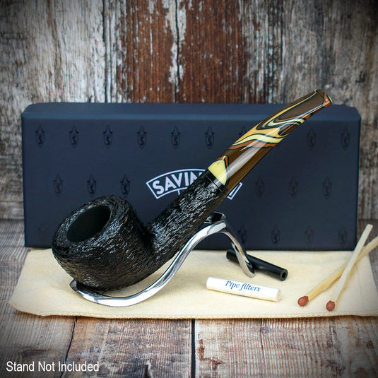 Savinelli Paloma Rustic Black 316 - 6mm Briar Pipe