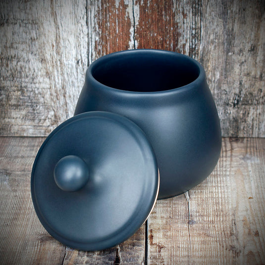 Tobacco Jar -  Blue Matte Ceramic