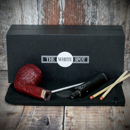 Alfred Dunhill White Spot Briar Smoking Pipe - Ruby Bark 4104-2