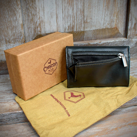 Chacom Pipe Tobacco Pouch - Black Leather (CC020 N)