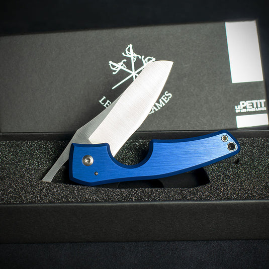 Les Fines Lames Le Petit Cigar Cutter & Knife - Anodised Blue