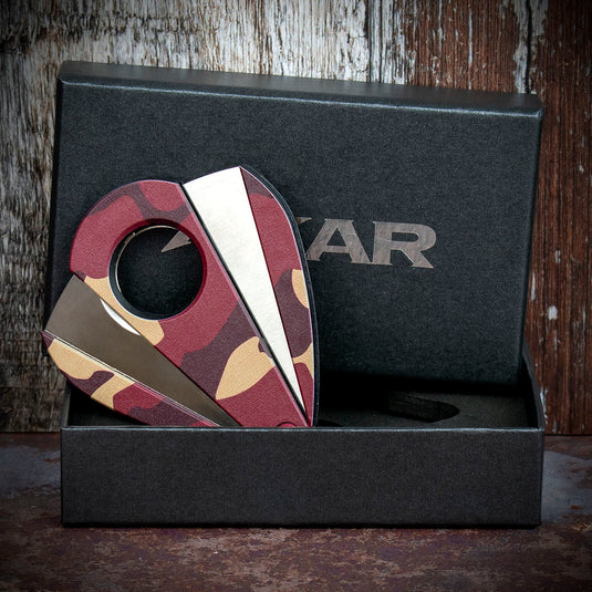 Xikar Xi-2 Red & Tan Camouflage Fibreglass 200CRT Double Blade Cigar Cutter