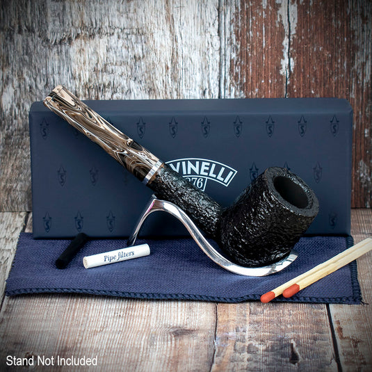 Savinelli Morellina Rustic Black (114R) 6mm - Briar Pipe