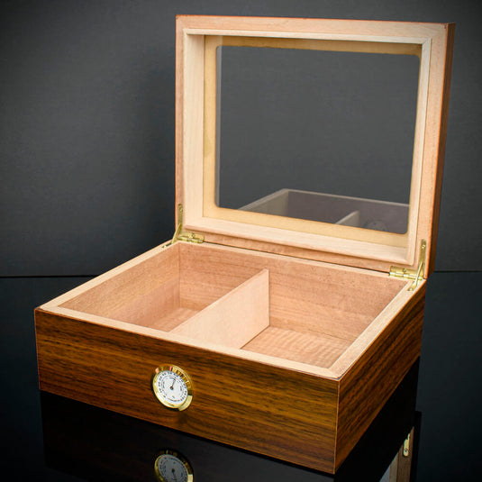 Cigar Humidor Walnut 25 Capacity - HU19