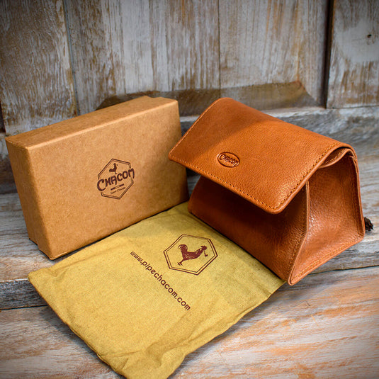 Chacom Small Box Tobacco Pouch - Tan Leather (CC020 H)