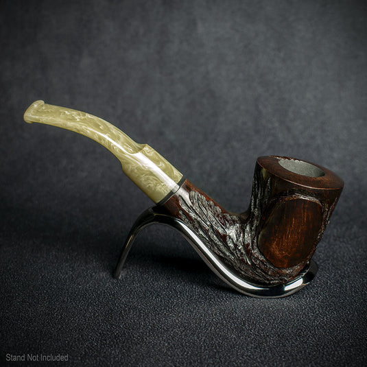 Jean Claude 9mm Filter Dark Rustic  Briar Smoking Pipe - Shape 02