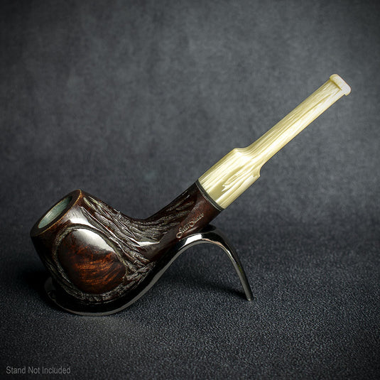 Jean Claude 9mm Filter Dark Rustic  Briar Smoking Pipe - Shape 03