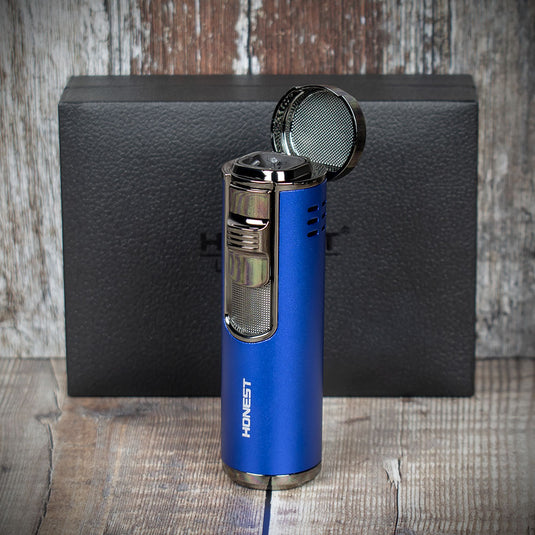 Honest Lewis Cigar Lighter - Blue & Chrome