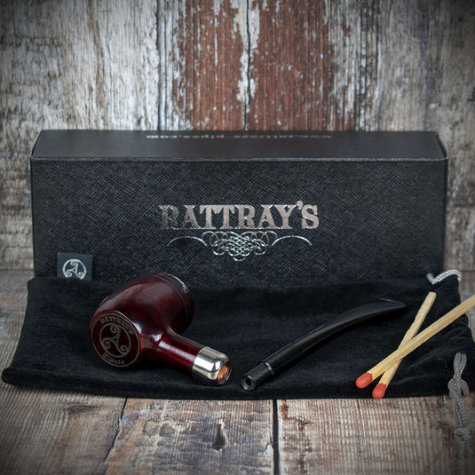 Rattrays Slainte Briar Smoking Pipe - Burgundy