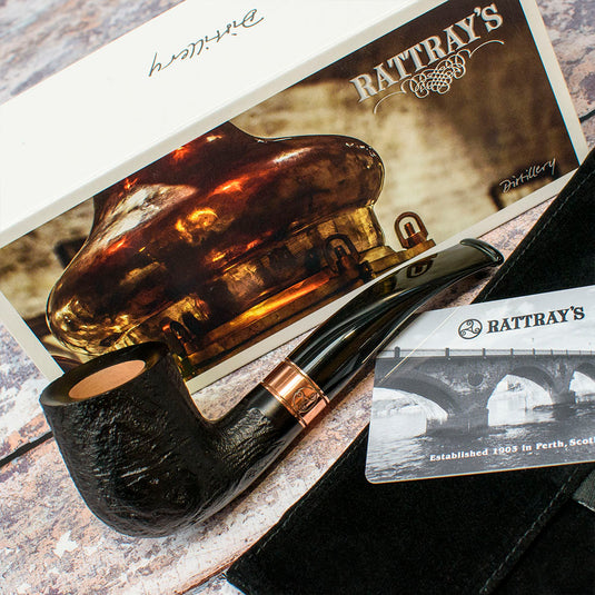 Rattray's Distillery Black Sandblast Briar Smoking Pipe - 106