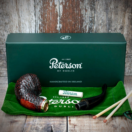 Emerald Rusticated Briar Pipe By Peterson of Dublin - Shape 999 (9mm)