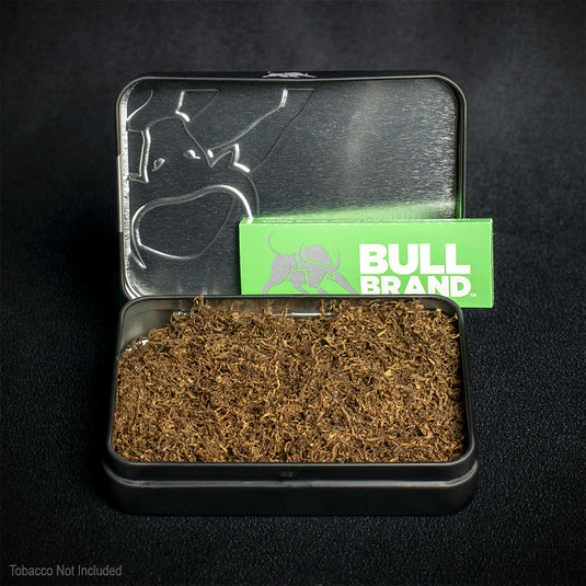 Bull Brand Tobacco Tin with Papers - Black