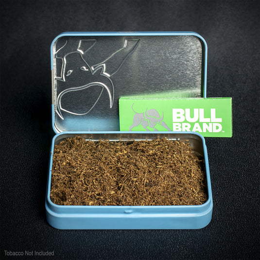 Bull Brand Tobacco Tin with Papers - Blue