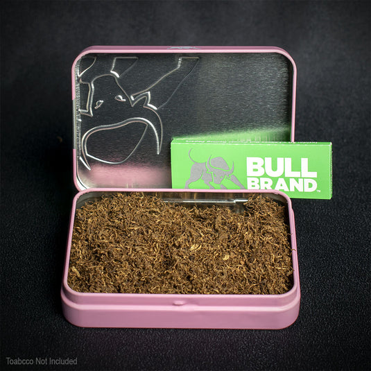 Bull Brand Tobacco Tin with Papers - Pink