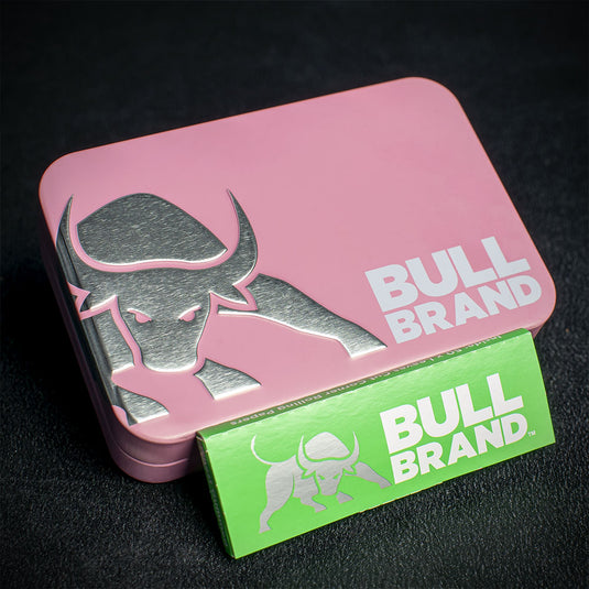 Bull Brand Tobacco Tin with Papers - Pink