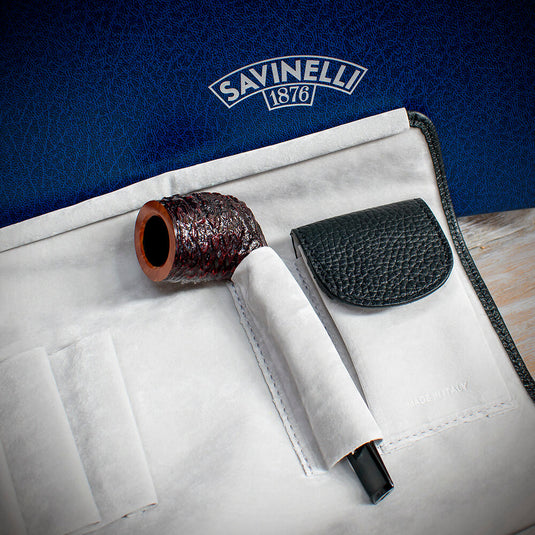 Savinelli | Black Leather Travel Pipe Bag