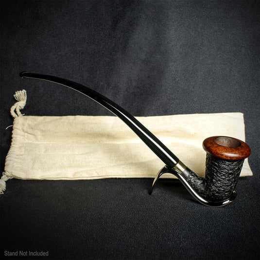 Chacom Rusticated Calabash Churchwarden Briar Pipe