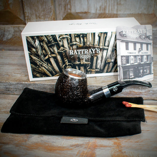 Rattray's Dark Reign Black Sandblast Smoking Pipe - Shape 123