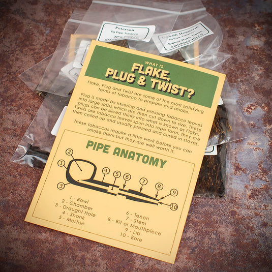 Pipe Tobacco Sample Pack - Flake, Plug & Twist