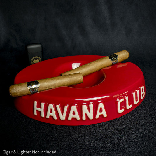 Havana Club Collection Ashtray - El Socio Double Cigar Ashtray - Vermillion Red