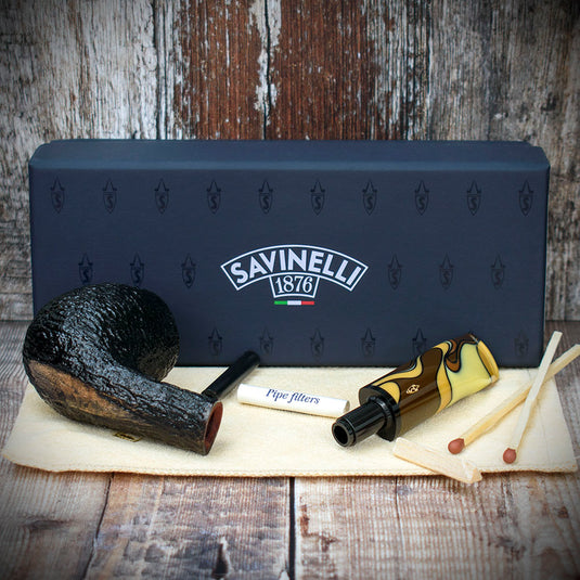 Savinelli Paloma Rustic Black 677 - 6mm Briar Pipe