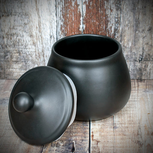 Tobacco Jar -  Black Matte Ceramic