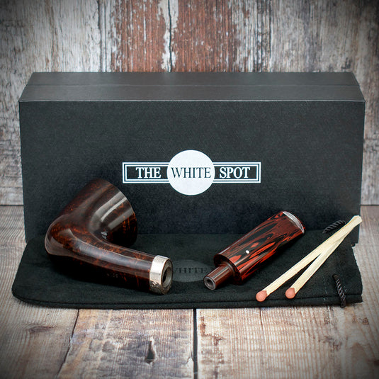 Alfred Dunhill White Spot Briar Smoking Pipe - Chestnut 4135 BB