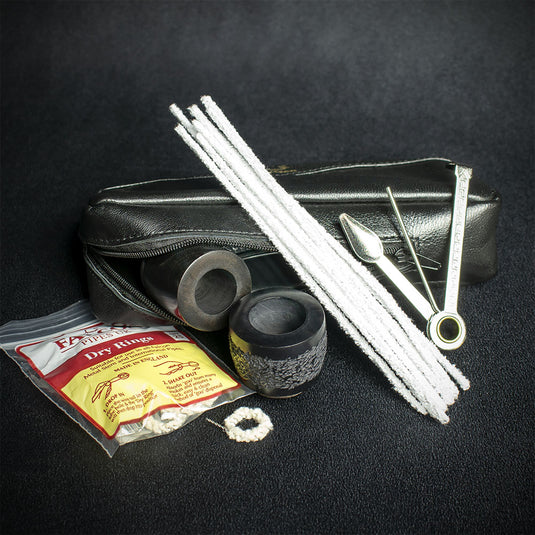 Falcon Pipe Starter Set - Bent Pipe with Leather Combi Pouch