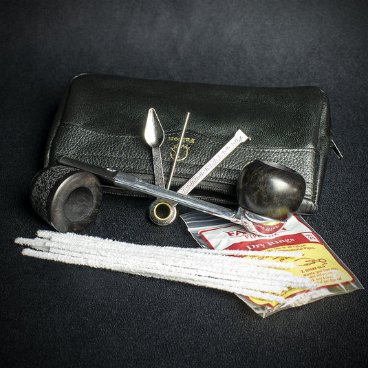 Falcon Pipe Starter Set - Straight Pipe with Leather Combi Pouch