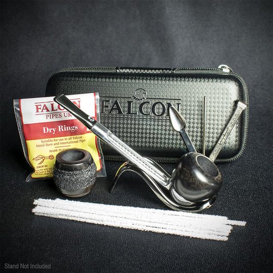 Falcon Pipe Starter Set - Straight Pipe with Carbon Case