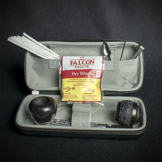 Falcon Pipe Starter Set - Straight Pipe with Carbon Case