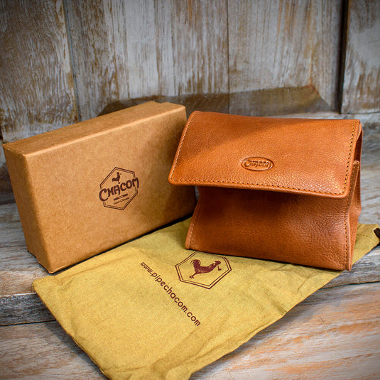 Chacom Small Box Tobacco Pouch - Tan Leather (CC020 H)