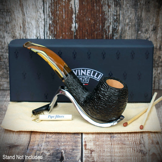 Savinelli Paloma Rustic Black 645 - 6mm Briar Pipe