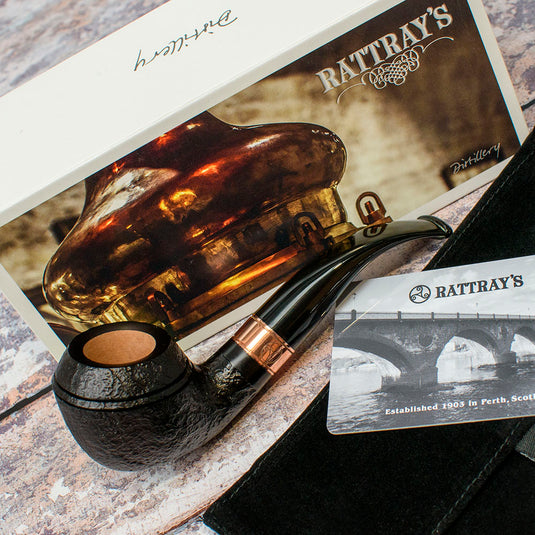 Rattray's Distillery Black Sandblast Briar Smoking Pipe - 105