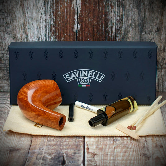 Savinelli Paloma Smooth Brown 677 - 6mm Briar Pipe