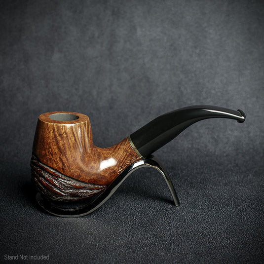 Jean Claude 9mm Filter Rustic Wave Briar Smoking Pipe - Shape 01