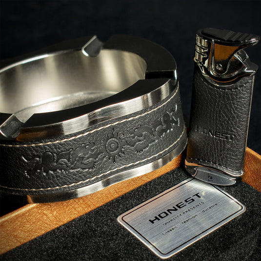 Honest Lighter & Ashtray Set - Chrome