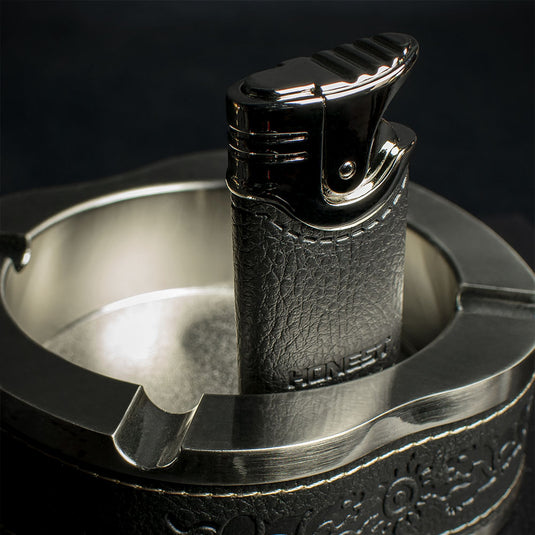 Honest Lighter & Ashtray Set - Chrome