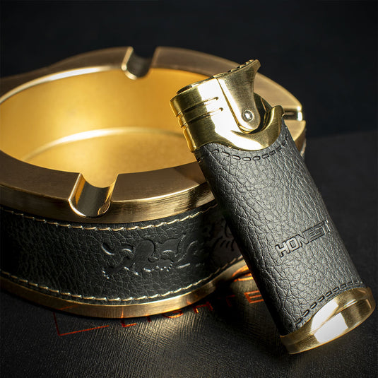 Honest Lighter & Ashtray Set - Gold