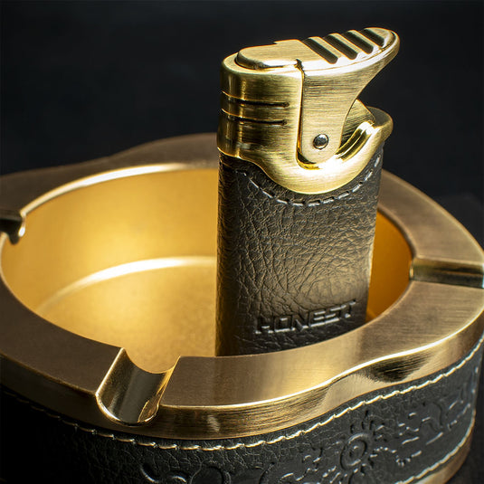 Honest Lighter & Ashtray Set - Gold