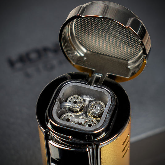 Honest Lewis Cigar Lighter - Gold & Chrome